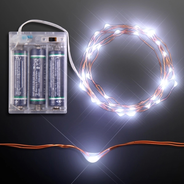 118" White LED String Lights, Battery Operated... from ASI 34194 ALightPromos / Alight Promotional Products