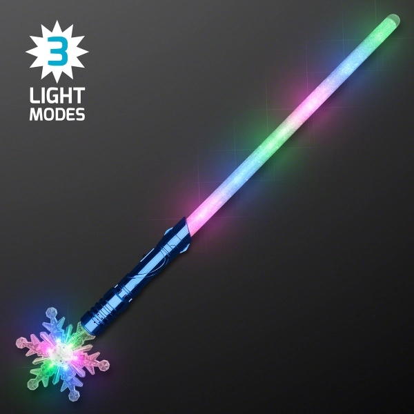 Blank or imprinted. Snowflake Light Staff LED Saber with 3 Light... from ASI 34194 ALightPromos / Alight Promotional Products