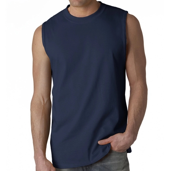 Gildan Sleeveless tee constructed of 6.1 oz. 100% pre-shrunk jersey knit... from ASI 39552 BEL Promo