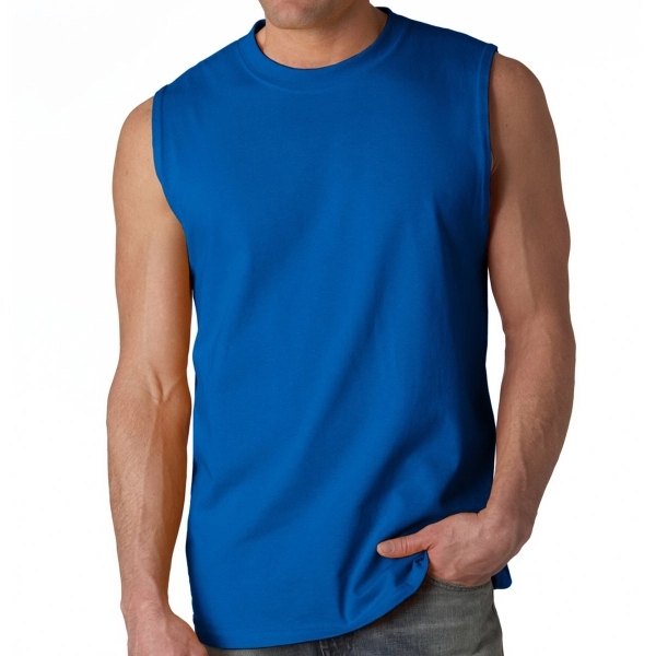 Gildan Sleeveless tee constructed of 6.1 oz. 100% pre-shrunk jersey knit... from ASI 39552 BEL Promo
