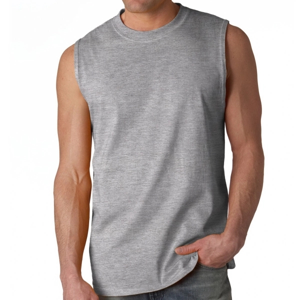 Gildan Sleeveless tee constructed of 6.1 oz. 100% pre-shrunk jersey knit... from ASI 39552 BEL Promo