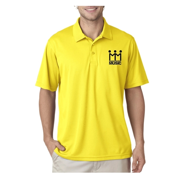 UltraClub® 4.4 oz. men's polo shirt made from 100% polyester, featuring... from ASI 39552 BEL Promo