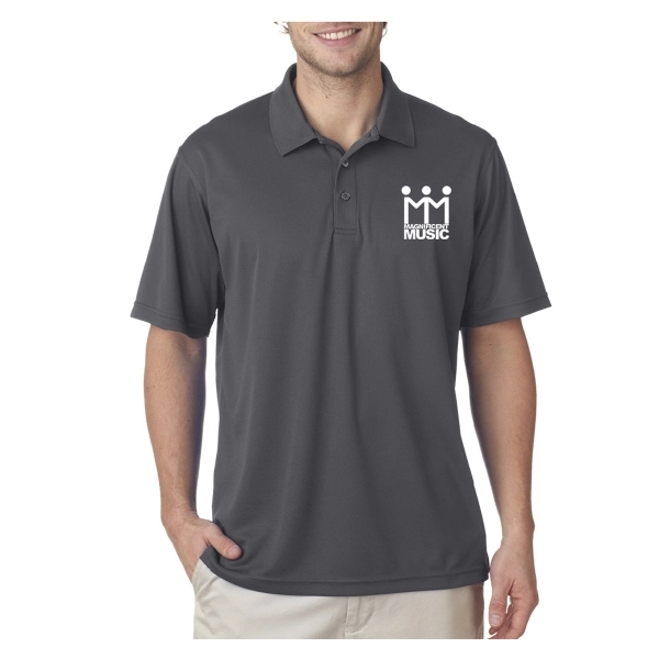 UltraClub® 4.4 oz. men's polo shirt made from 100% polyester, featuring... from ASI 39552 BEL Promo