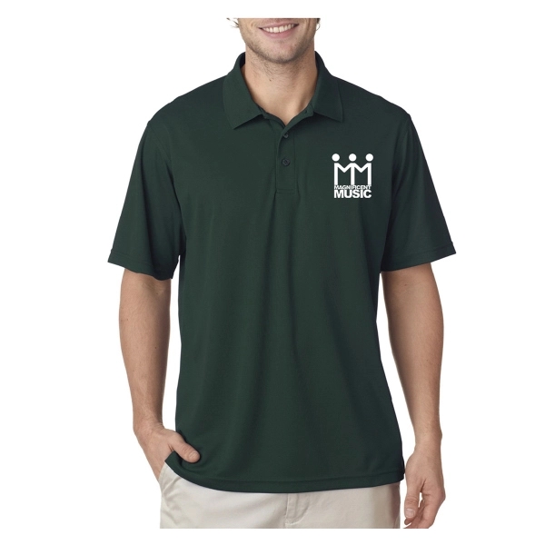UltraClub® 4.4 oz. men's polo shirt made from 100% polyester, featuring... from ASI 39552 BEL Promo