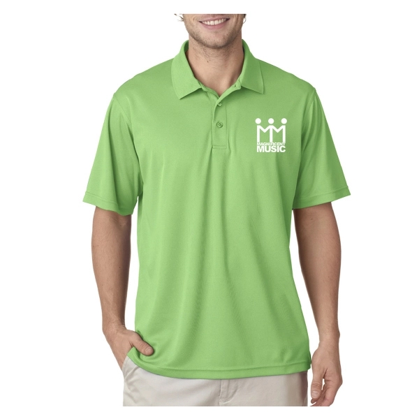 UltraClub® 4.4 oz. men's polo shirt made from 100% polyester, featuring... from ASI 39552 BEL Promo