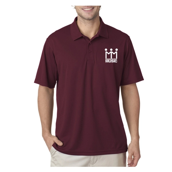 UltraClub® 4.4 oz. men's polo shirt made from 100% polyester, featuring... from ASI 39552 BEL Promo