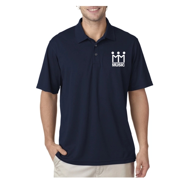 UltraClub® 4.4 oz. men's polo shirt made from 100% polyester, featuring... from ASI 39552 BEL Promo