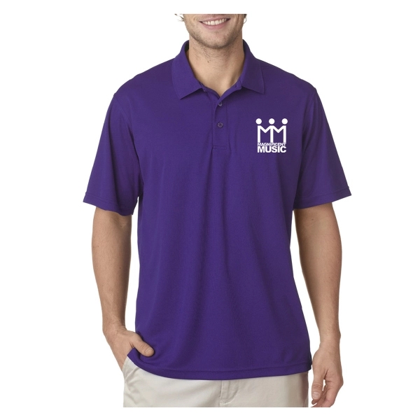 UltraClub® 4.4 oz. men's polo shirt made from 100% polyester, featuring... from ASI 39552 BEL Promo