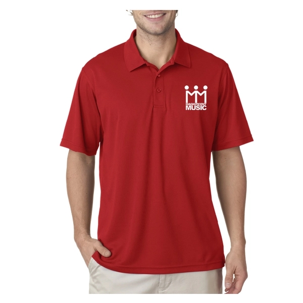 UltraClub® 4.4 oz. men's polo shirt made from 100% polyester, featuring... from ASI 39552 BEL Promo