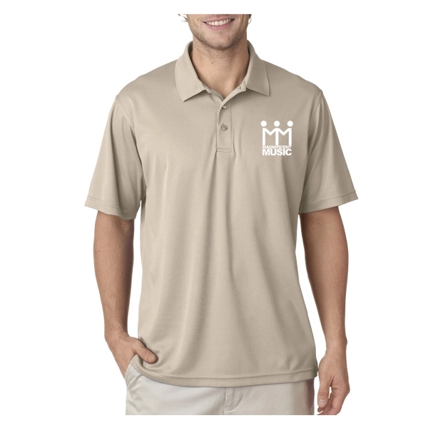 UltraClub® 4.4 oz. men's polo shirt made from 100% polyester, featuring... from ASI 39552 BEL Promo