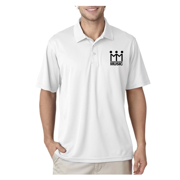 UltraClub® 4.4 oz. men's polo shirt made from 100% polyester, featuring... from ASI 39552 BEL Promo