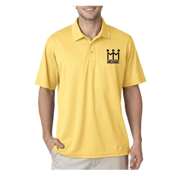 UltraClub® 4.4 oz. men's polo shirt made from 100% polyester, featuring... from ASI 39552 BEL Promo