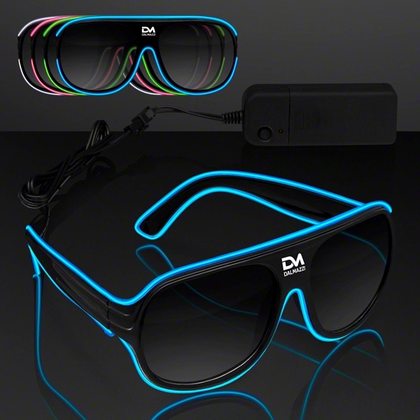 Blank or imprinted. Assorted "Neon Nights" Aviator EL Shades... from ASI 34194 ALightPromos / Alight Promotional Products
