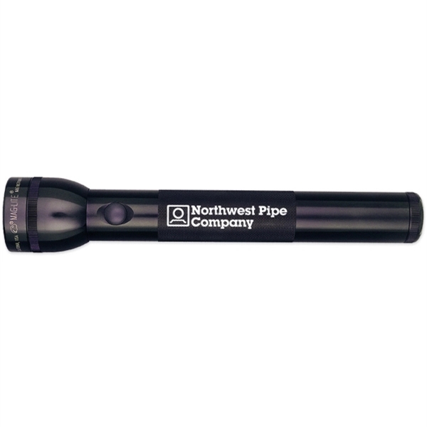 12 1/4" x 1 5/8" flashlight that requires three D-cell batteries... from ASI 61966 HPG / Beacon Promotions