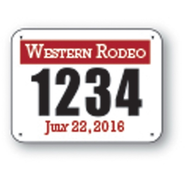 Pin on numbers with black 6" numerals and rounded corners... from ASI 37235 The Athletic Line