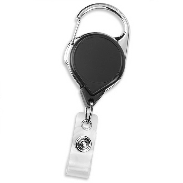 Heavy-duty, custom carabiner badge reels feature a chrome pressure release latch... from ASI 79898 Promovision / PROMOVISION