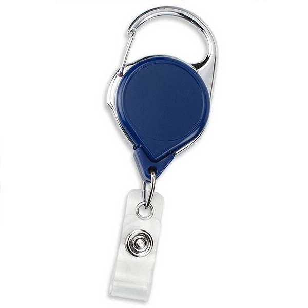 Heavy-duty, custom carabiner badge reels feature a chrome pressure release latch... from ASI 79898 Promovision / PROMOVISION