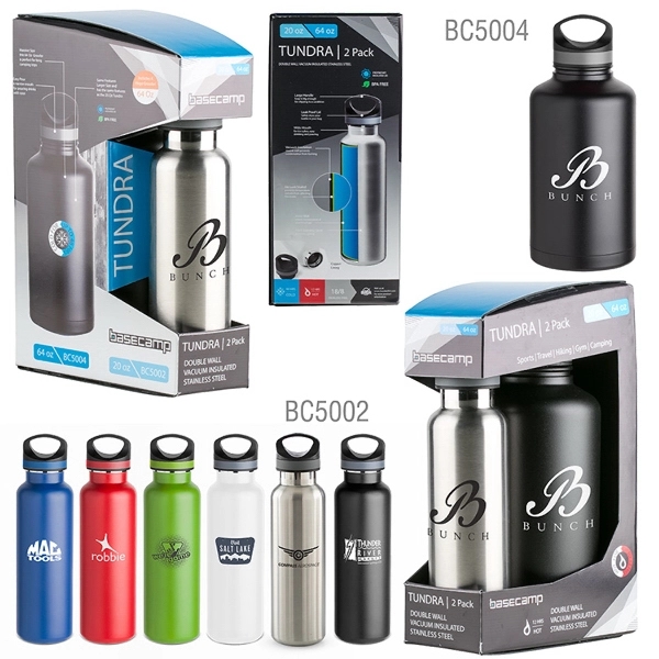 Two pack of 20 ounce and 64 ounce stainless steel bottles... from ASI 88060 Snugz/USA Inc / Sweda®