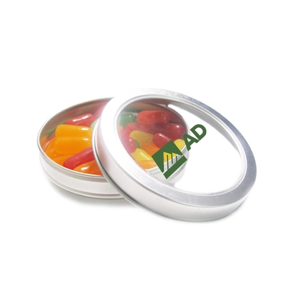 Top-view tin filled with candy, 3.5 oz, Tin Dimensions: 3 1/4"... from ASI 44900 NC Custom (CI/Lanco) / Lanco