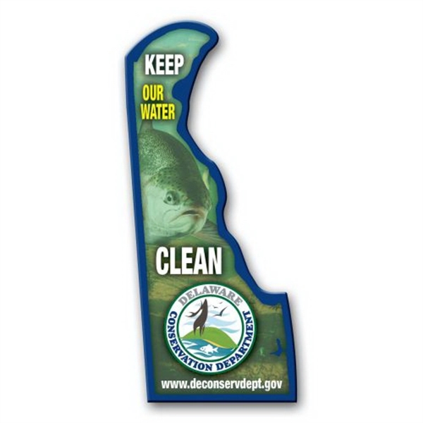 4.53" x 2.03" Delaware state-shaped magnet with a four color imprint... from ASI 68507 The Magnet Group / Magnet LLC™