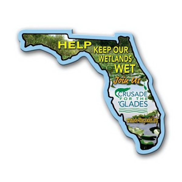 2.75" x 3.25" Florida state-shaped magnet with a four color imprint... from ASI 68507 The Magnet Group / Magnet LLC™