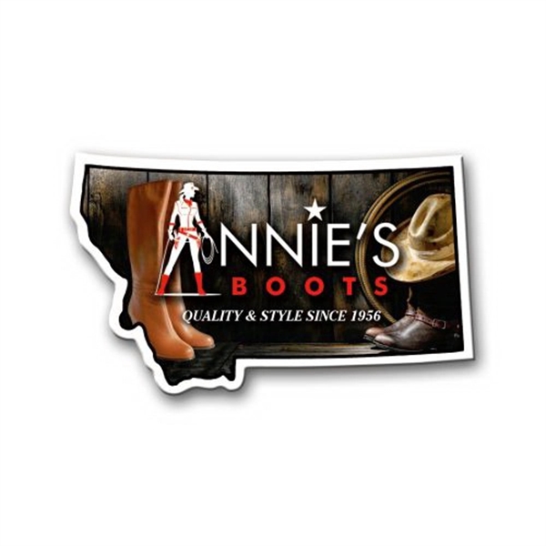2.22" x 3.72" Montana state-shaped magnet with a four color imprint... from ASI 68507 The Magnet Group / Magnet LLC™