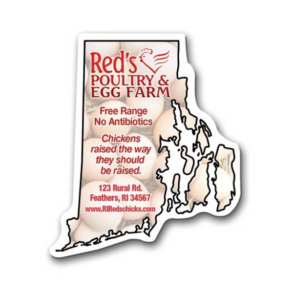 3.06" x 2.63" Rhode Island state-shaped magnet with a four color... from ASI 68507 The Magnet Group / Magnet LLC™