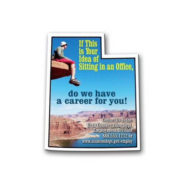 3.19" x 2.59" Utah state-shaped magnet with four color imprint on... from ASI 68507 The Magnet Group / Magnet LLC™