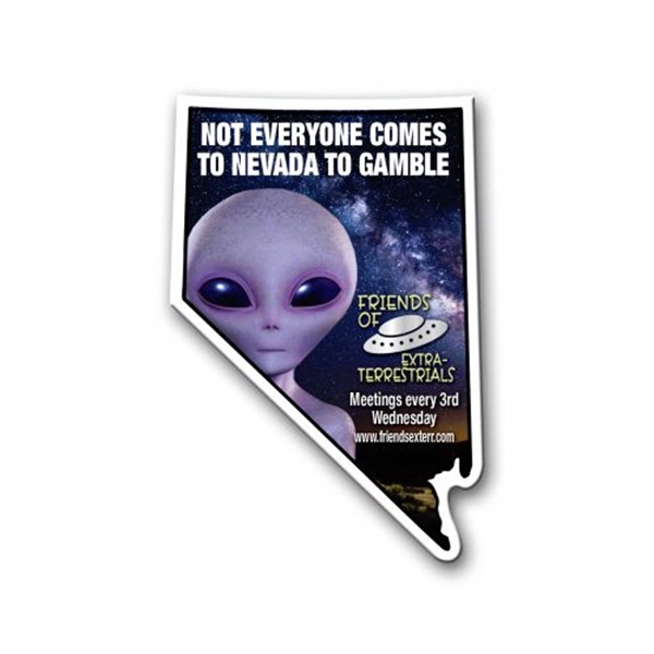 3.59" x 2.41" Nevada state-shaped magnet with a four color imprint... from ASI 68507 The Magnet Group / Magnet LLC™