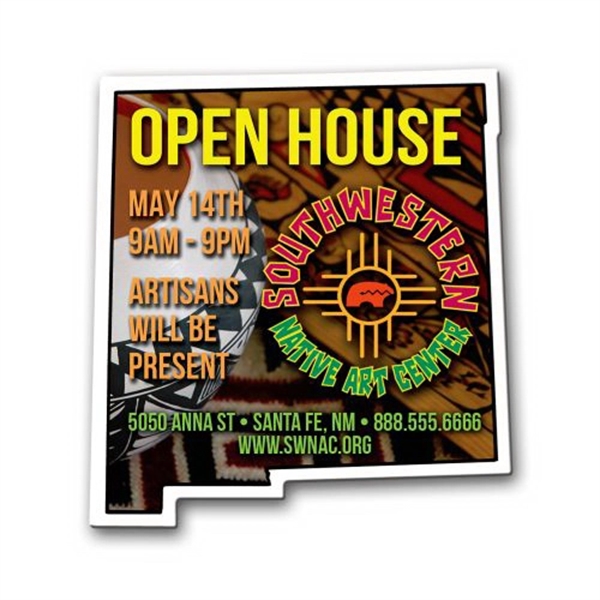 3.06" x 2.81" New Mexico state-shaped magnet with a four color... from ASI 68507 The Magnet Group / Magnet LLC™