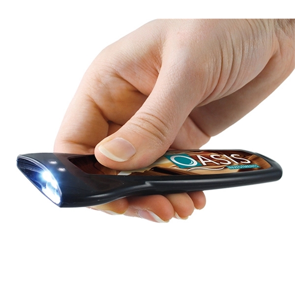 Flat flashlight in rigid ABS plastic body with 2 LED bulbs... from ASI 39850 The Bentcil Company / Bentcils™ LogoLights by Bentcil