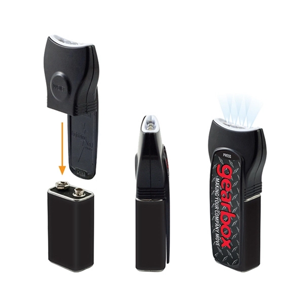 Super bright magnetic flashlight secured on top of a custom wrapped... from ASI 39850 The Bentcil Company / Bentcils™ LogoLights by Bentcil