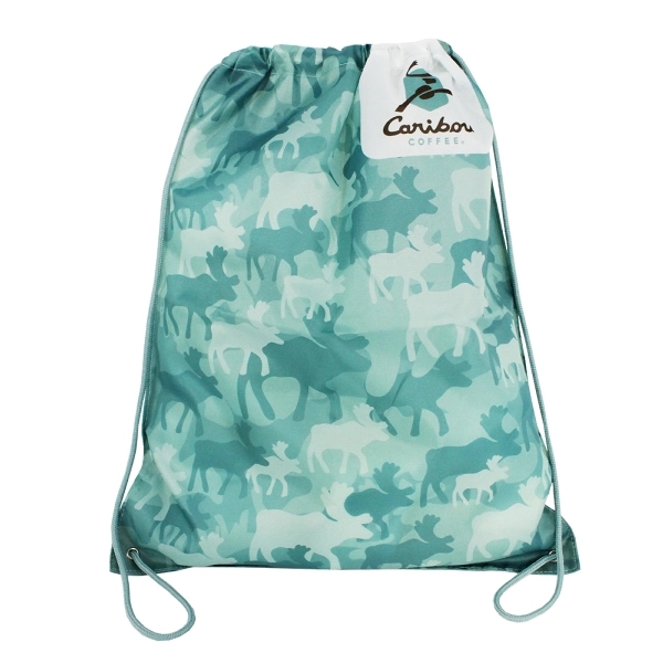 Full color drawstring bag made of polyester with pantone matched drawstrings.... from ASI 45657 Pop! Promos