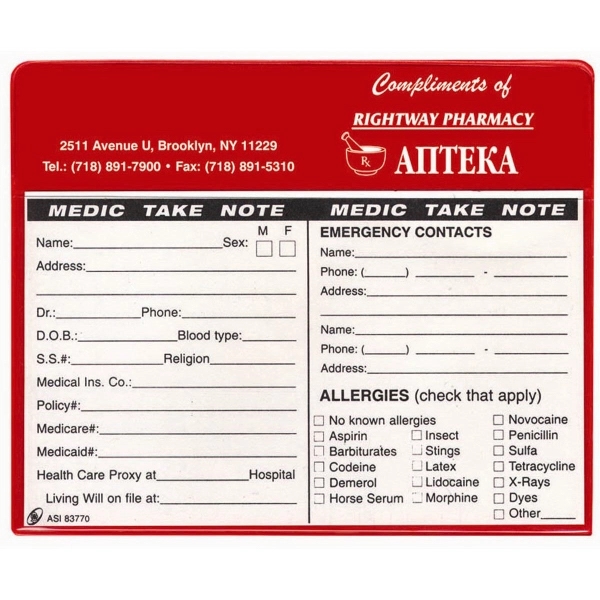Medic-Take-Note Pouch with Magnetic Backing... from ASI 83770 Royal Industries / The Royal Line