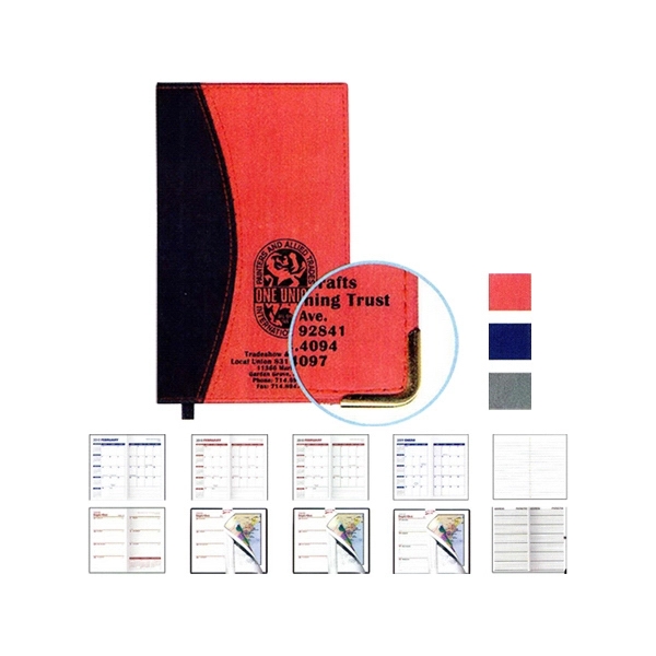 Style "ascot" two-tone soft vinyl cover pocket planner.... from ASI 83770 Royal Industries / The Royal Line