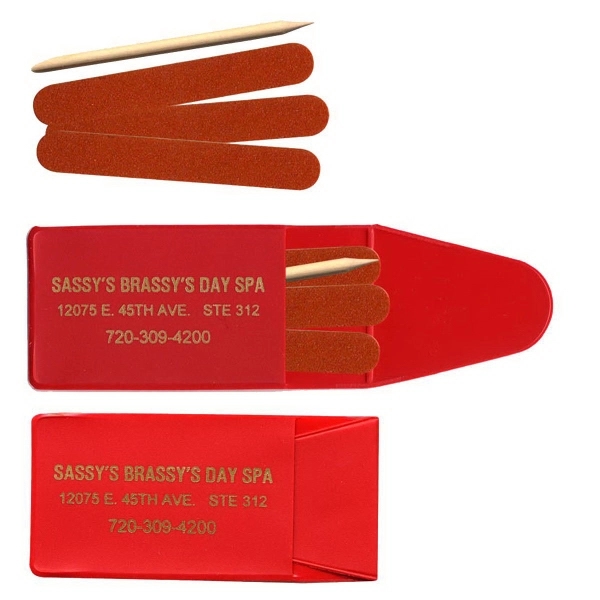 Pocket nail file kits which includes a cuticle stick and 3... from ASI 83770 Royal Industries / The Royal Line