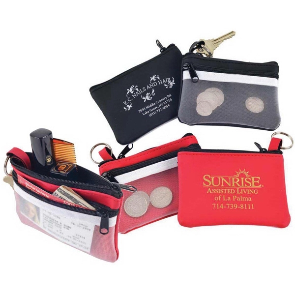 Fine mesh and suede style vinyl zip purse with two separate... from ASI 83770 Royal Industries / Waldor