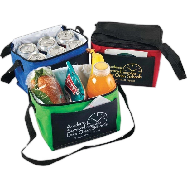 Non-woven insulated lunch bag with black top, back, and bottom.... from ASI 83770 Royal Industries / Waldor
