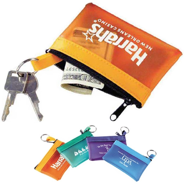 Key and coin zip purse with tempered spring-steel split ring.... from ASI 83770 Royal Industries / Waldor