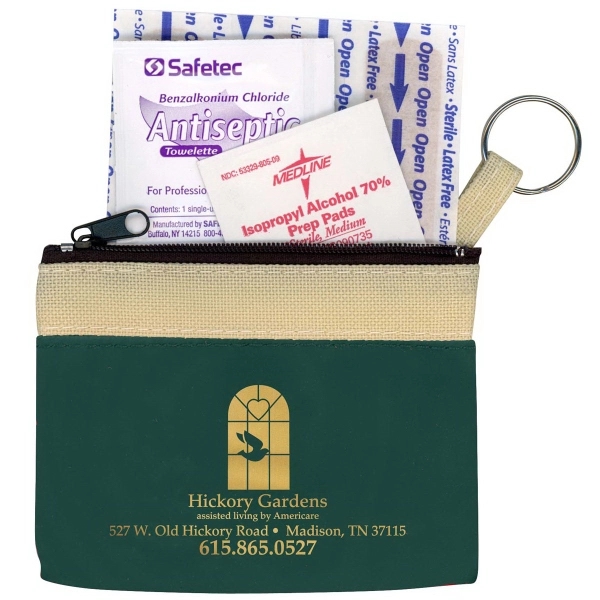 Key ring zippered first aid pouch in standard vinyl colors.... from ASI 83770 Royal Industries / The Royal Line