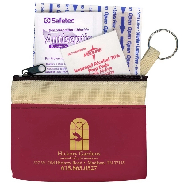 Key ring zippered first aid pouch in standard vinyl colors.... from ASI 83770 Royal Industries / The Royal Line
