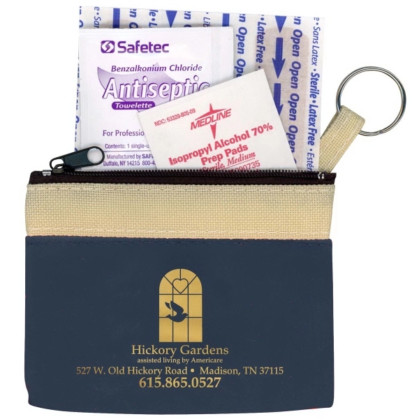 Key ring zippered first aid pouch in standard vinyl colors.... from ASI 83770 Royal Industries / The Royal Line