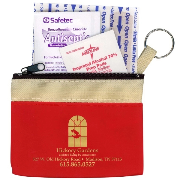 Key ring zippered first aid pouch in standard vinyl colors.... from ASI 83770 Royal Industries / The Royal Line