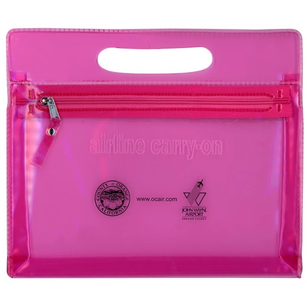 Translucent airline pouch with handle, zipper closure and embossed "airline carry-on"... from ASI 83770 Royal Industries / The Royal Line