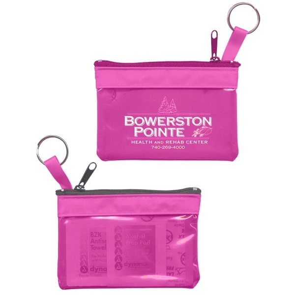 Key ring zippered first aid pouch in translucent vinyl colors.... from ASI 83770 Royal Industries / The Royal Line