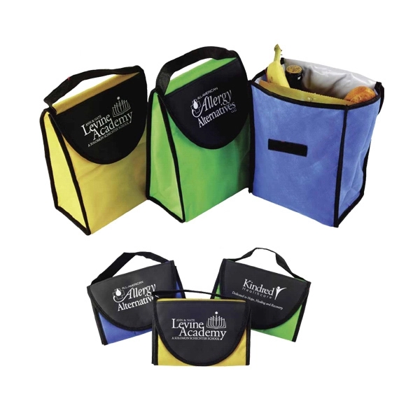 Foldable, Vinyl / non-woven insulated lunch bag with Hook and Loop... from ASI 83770 Royal Industries / Waldor
