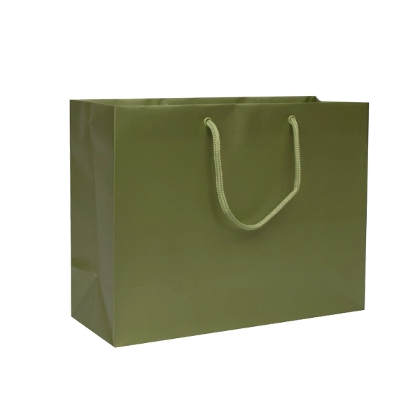 Matte Laminated color laminate bag with macrame handles. 13" x 5"... from ASI 92480 Uniflex / U F