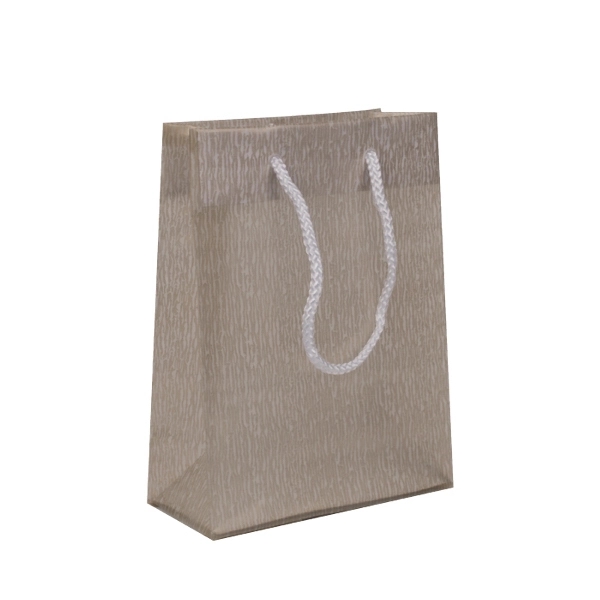 Frosty textured tote (6" x 3" x 8") with rope handles.... from ASI 92480 Uniflex / U F