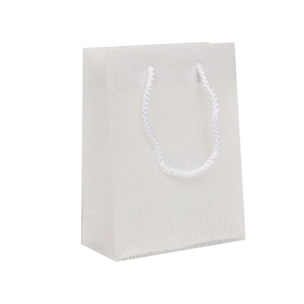 Frosty textured tote (6" x 3" x 8") with rope handles.... from ASI 92480 Uniflex / U F