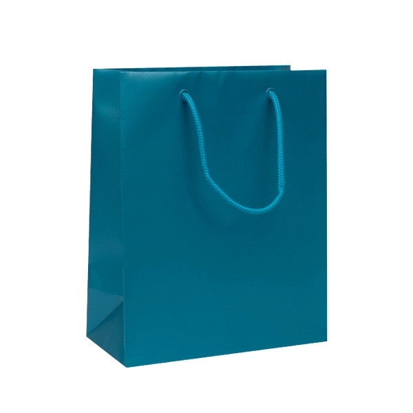 Matte Laminated color laminate bag with macrame handles. 8" x 4"... from ASI 92480 Uniflex / U F